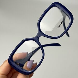 Prada Blue Bold Rectangular Glasses